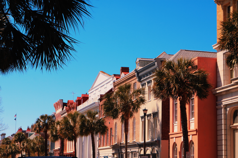 Rainbow Row in Charleston, Mar.